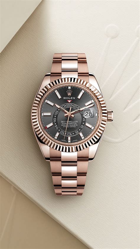 rolex sky dweller everose gold.